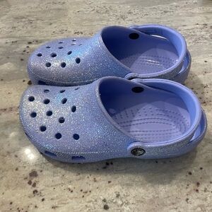 Purple Glittery Girls Crocs.  EUC.  Worn a couple of times.  Size 6.